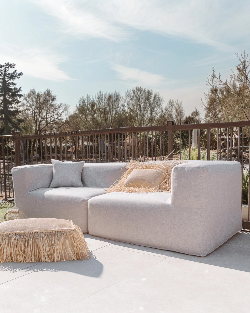 Modular Sofa – 3-Seater, Grey Linen