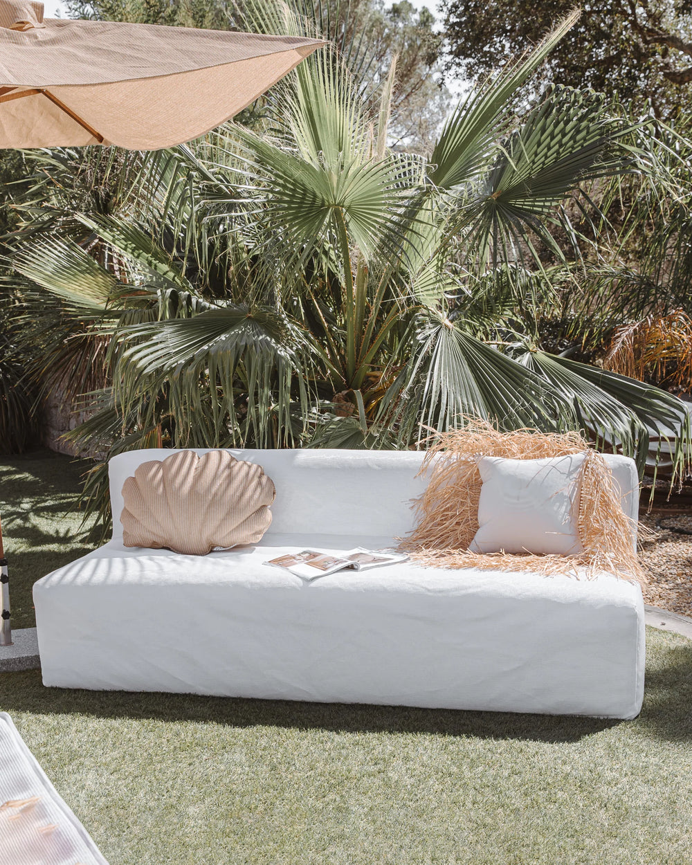 Modular Sofa – 3-Seater White Raffia