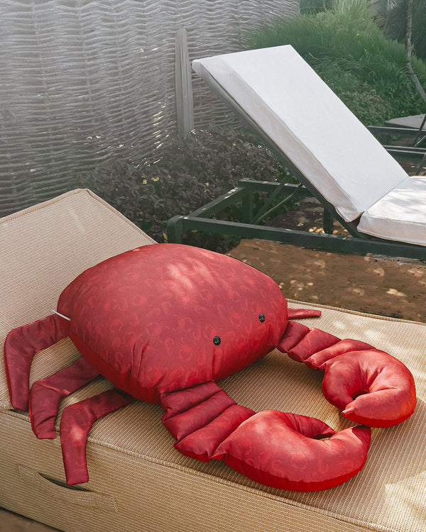 Crab Cushion – Red with Patterns