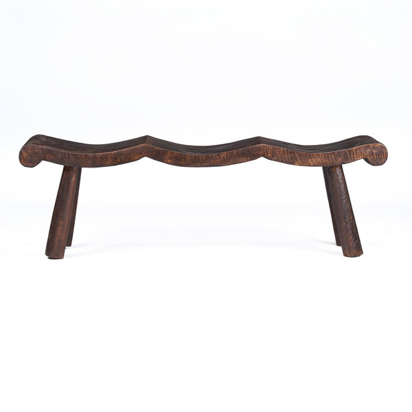 Lombok Wave Bench – Dark Walnut – M L150