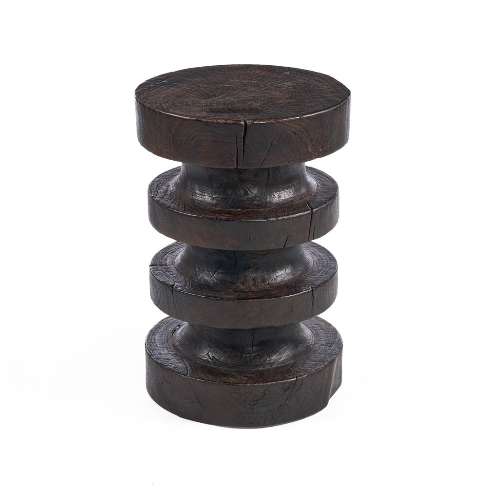 Mocha Rings Side Table – Dark Walnut D40