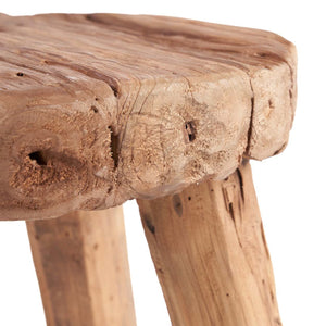 Rustic Solid Wood Side Table – Natural Finish D50