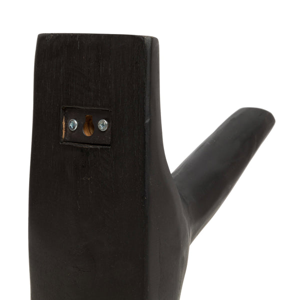 Solid Teak Wood Wall Hook – Black Finish