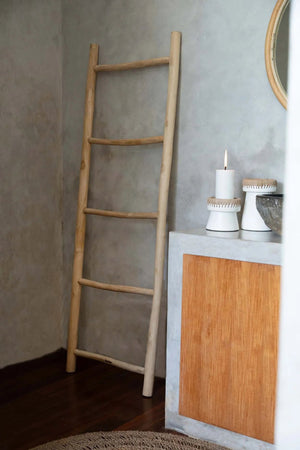 Solid Teak Wood Ladder – Natural – 165 cm