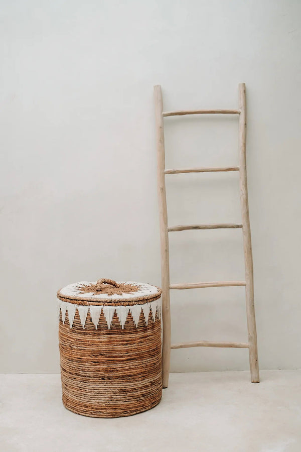Solid Teak Wood Ladder – Natural – 165 cm