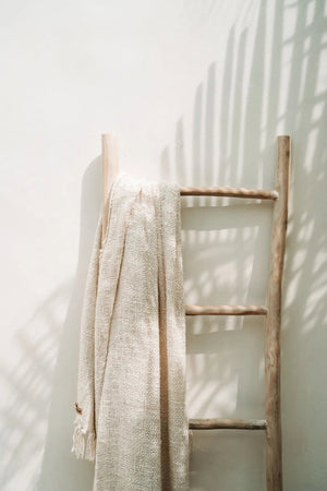 Solid Teak Wood Ladder – Natural – 165 cm