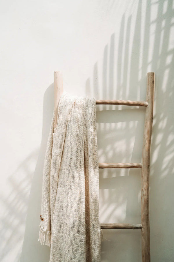 Solid Teak Wood Ladder – Natural – 165 cm