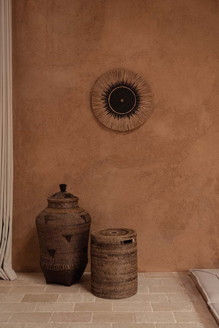 Raffia Macramé Wall Deco – Black Natural D60
