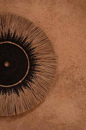 Raffia Macramé Wall Deco – Black Natural D60