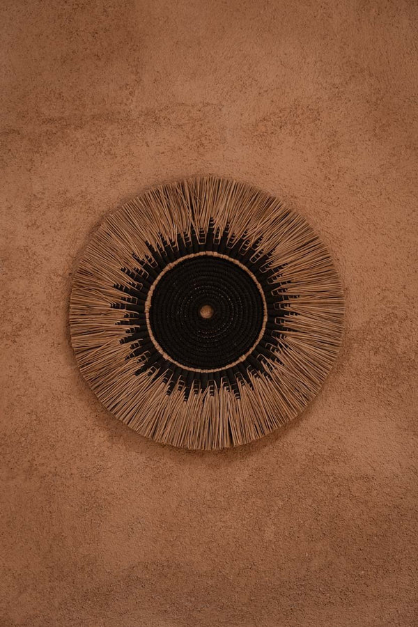 Raffia Macramé Wall Deco – Black Natural D60