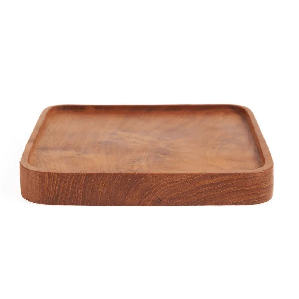Teak Square Plate Natural XS