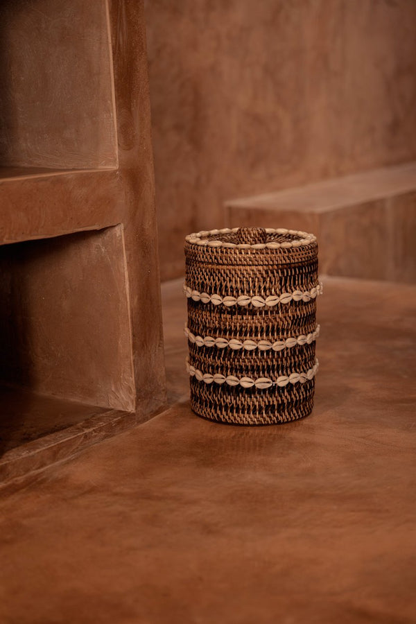 Shell Storage Bin Natural Brown