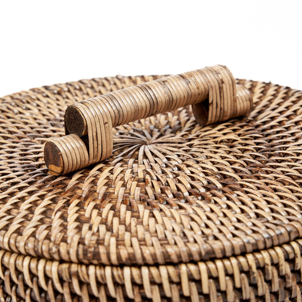 Rattan Bin Low Natural Brown