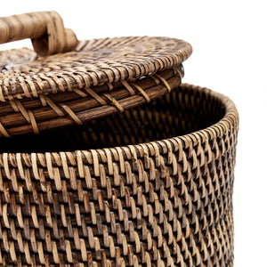 Rattan Bin Low Natural Brown