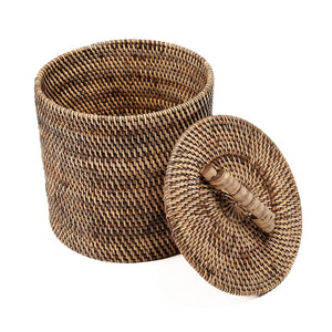 Rattan Bin Low Natural Brown