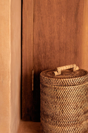 Rattan Bin High Natural Brown