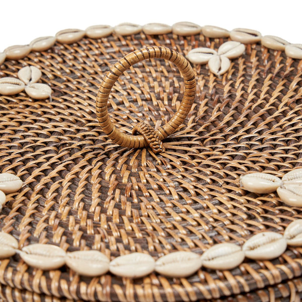 Rattan Compartment Basket Natural Brown