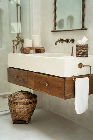 Colonial Storage Basket Natural Brown L