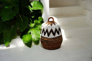 Little Bay Beach Basket Natural White S