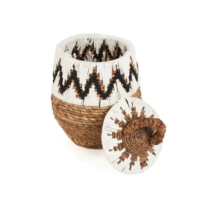Little Bay Beach Basket Natural White S