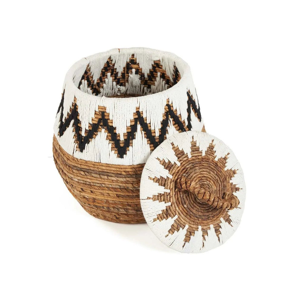 Little Bay Beach Basket Natural White M