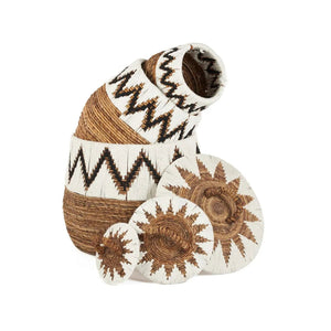 Little Bay Beach Basket Natural White M