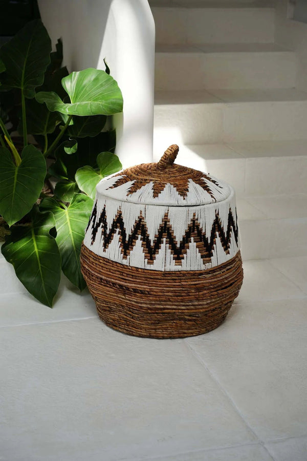 Little Bay Beach Basket Natural White L