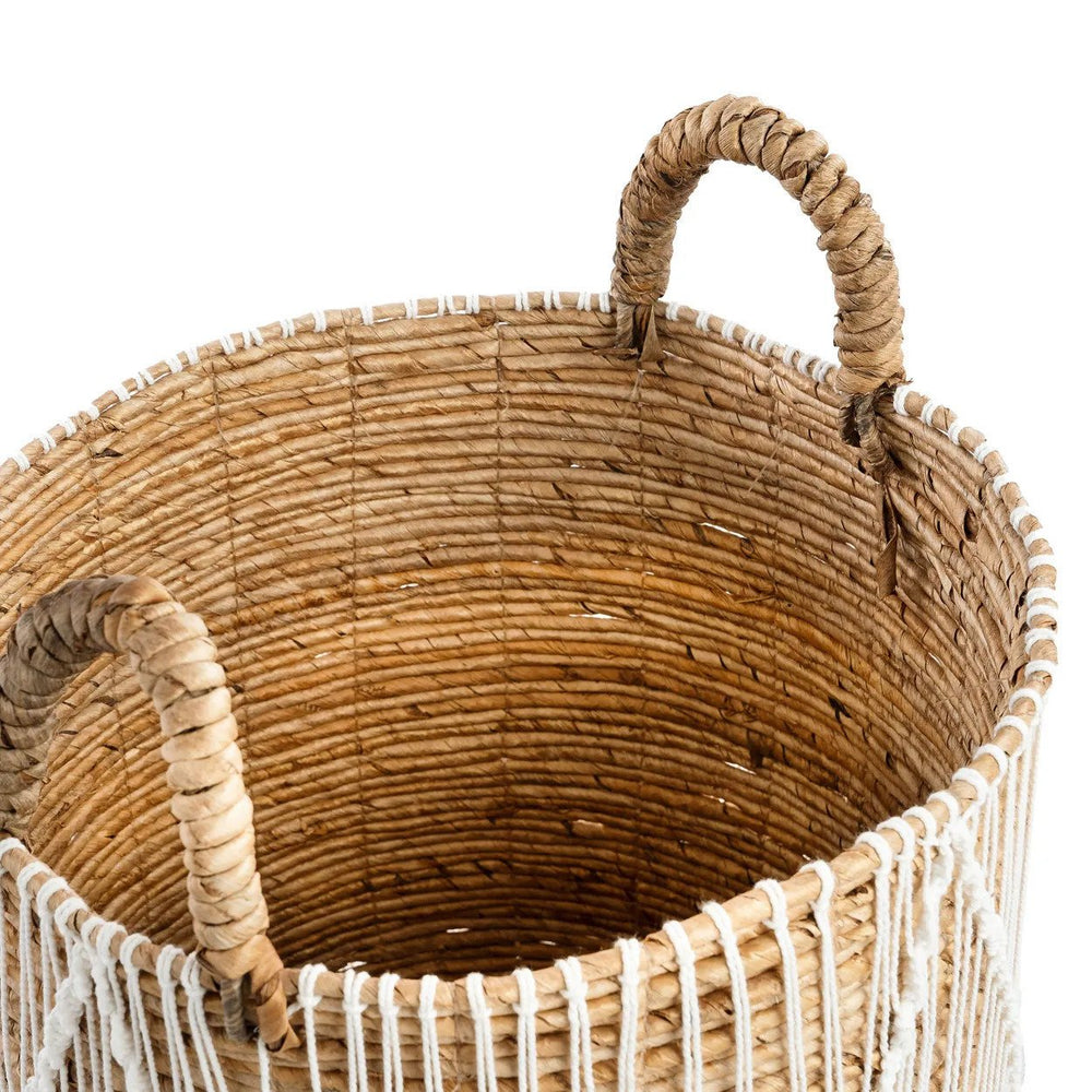 Straight Stitched Macrame Basket M