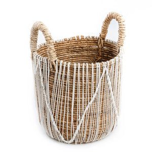 Straight Stitched Macrame Basket M