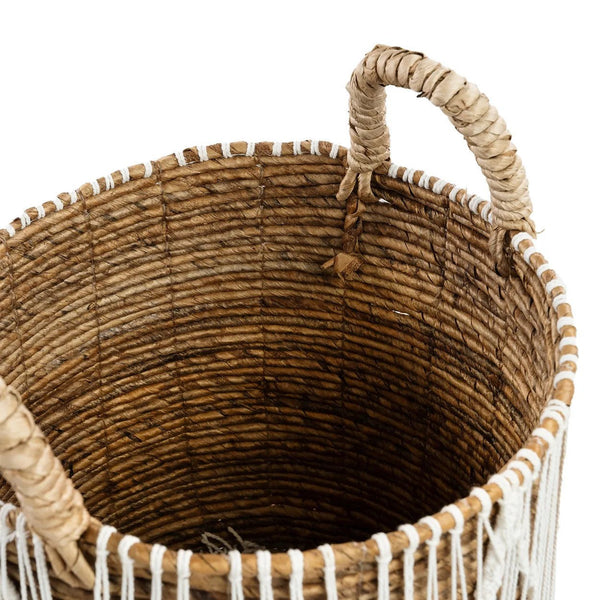 Straight Stitched Macrame Basket L