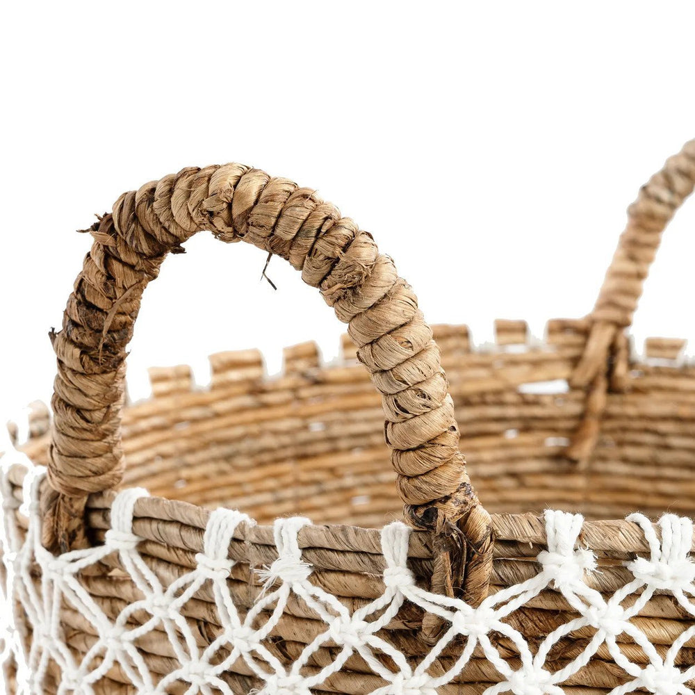 Crossed Stitched Macrame Basket L