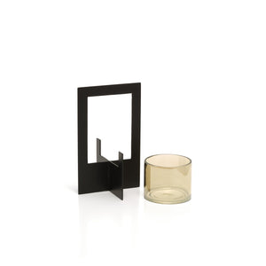 The Hurricane Framed Candle Holder - Black - Large H21