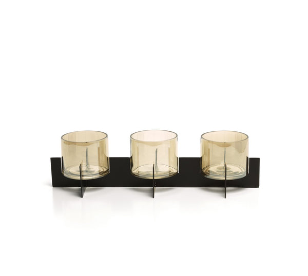 The Trio Noir Candle Holder - Black L39.5