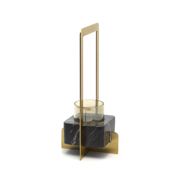 The Marbre d’Or Candle Holder - Gold Black - Medium H31