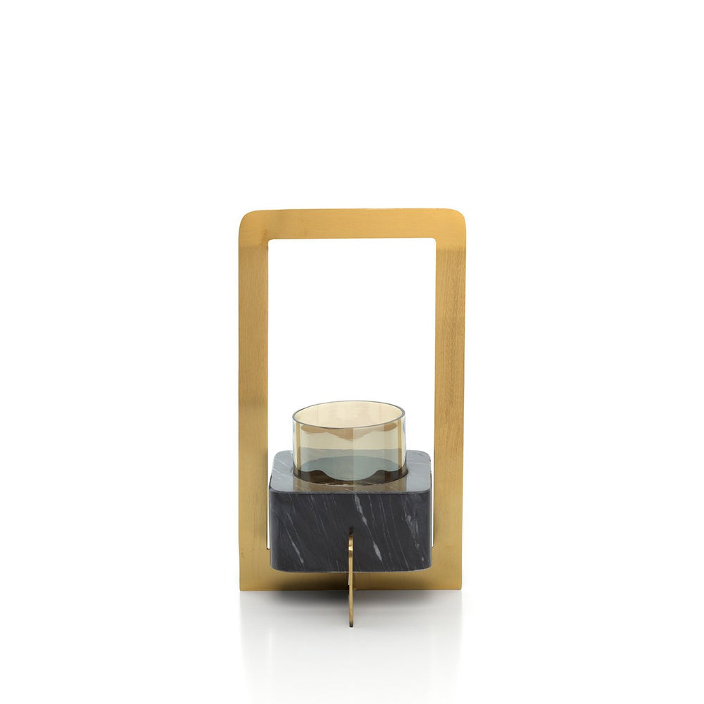 The Marbre d’Or Candle Holder - Gold Black - Large H38