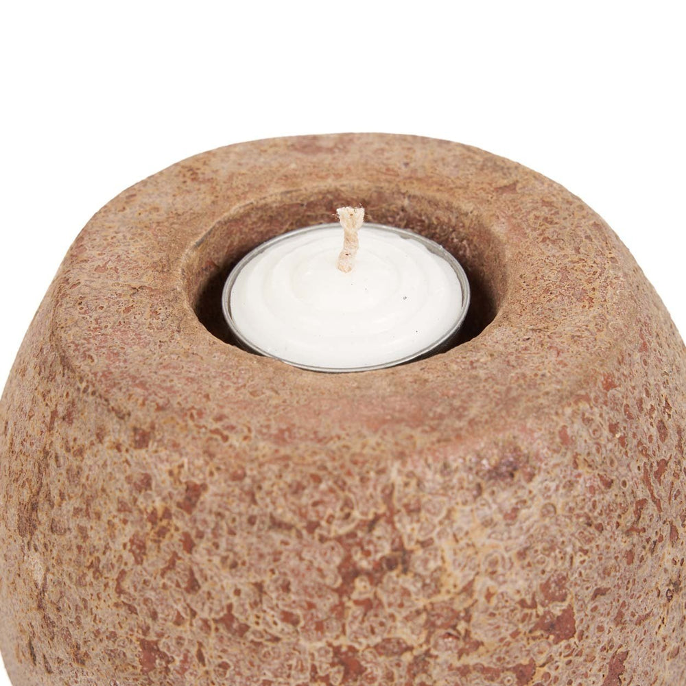 The Cavestone Candle Holder - Brown H12