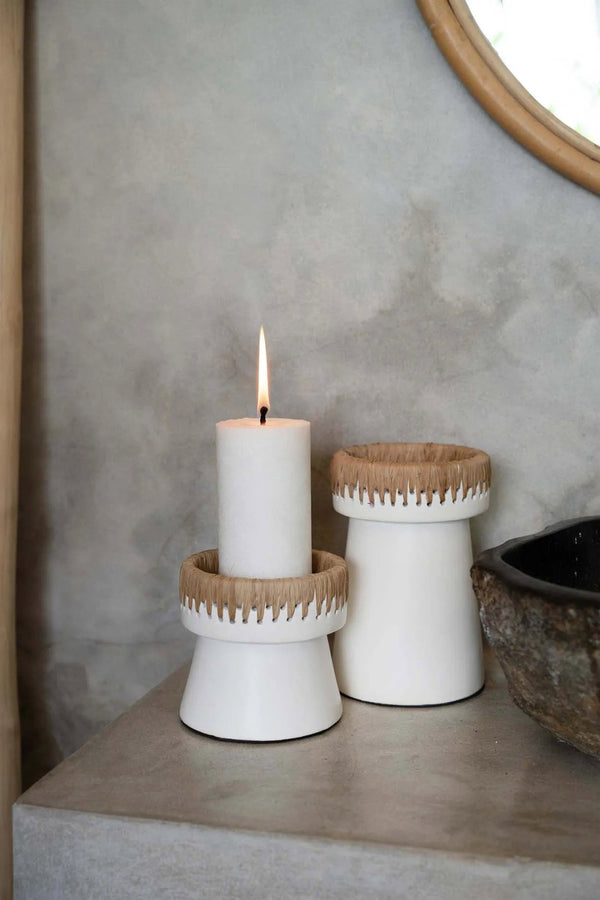 The Pretty Candle Holder - White Natural - Small H12