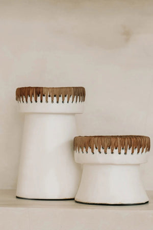 The Pretty Candle Holder - White Natural - Small H12