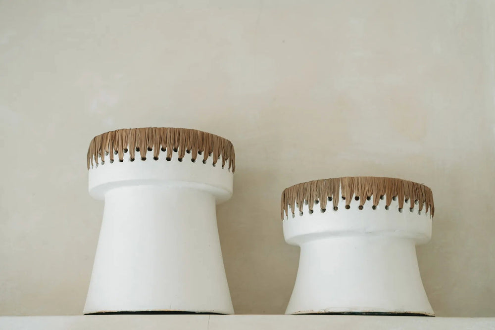 The Pretty Candle Holder - White Natural - Medium H16