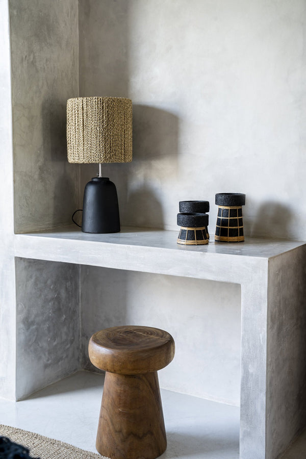 The Serene Candle Holder - Black Natural - Small H12
