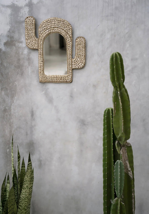 The Cactus Shell Mirror - White H40