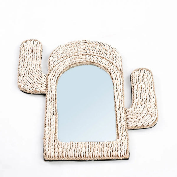 The Cactus Shell Mirror - White H40