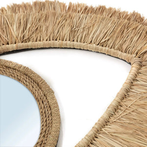 The Raffia Eye Mirror - Natural - Medium H40