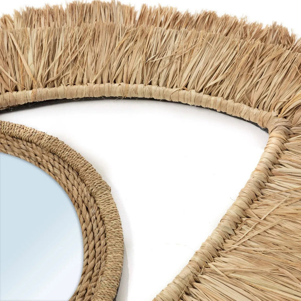 The Raffia Eye Mirror - Natural - Medium H40