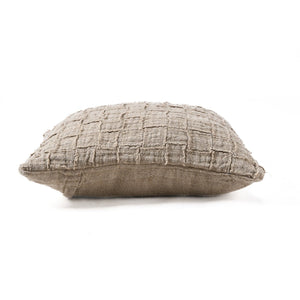 The Linen Damier Cushion Cover - Natural
