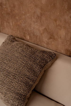 The Linen Grain Cushion Cover - Natural Black