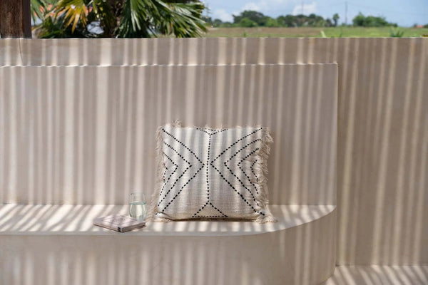 The Tribal Cushion Cover - Natural Black