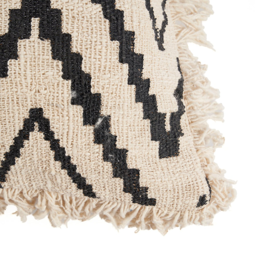 The Sahara Diamond Cushion Cover - Natural Black