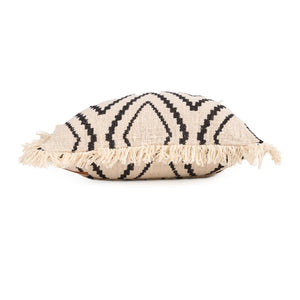 The Sahara Diamond Cushion Cover - Natural Black