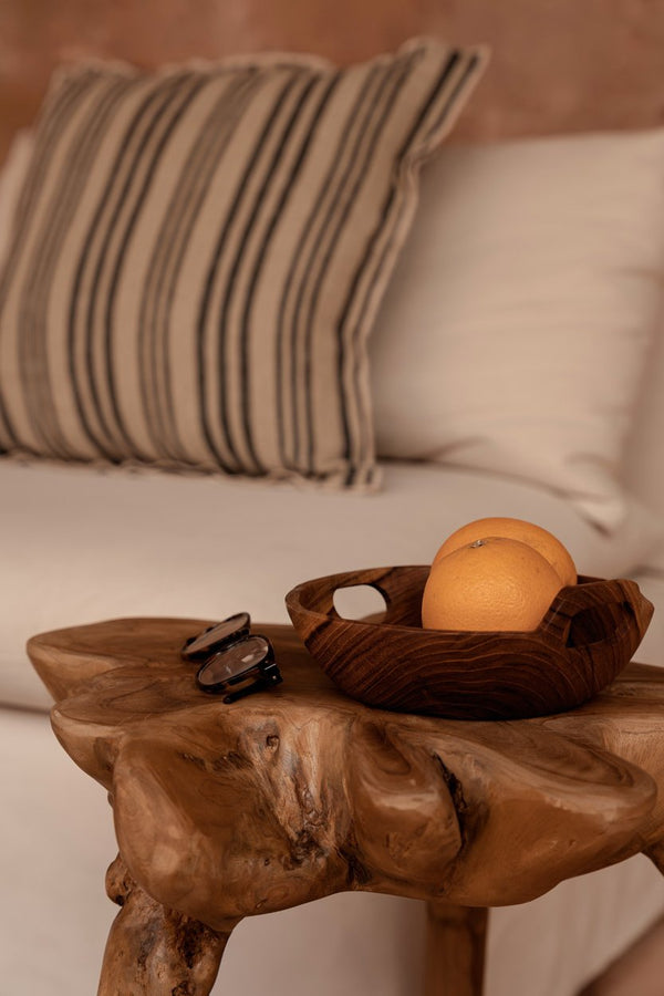 The Nordic Stripe Cushion Cover - Natural Black